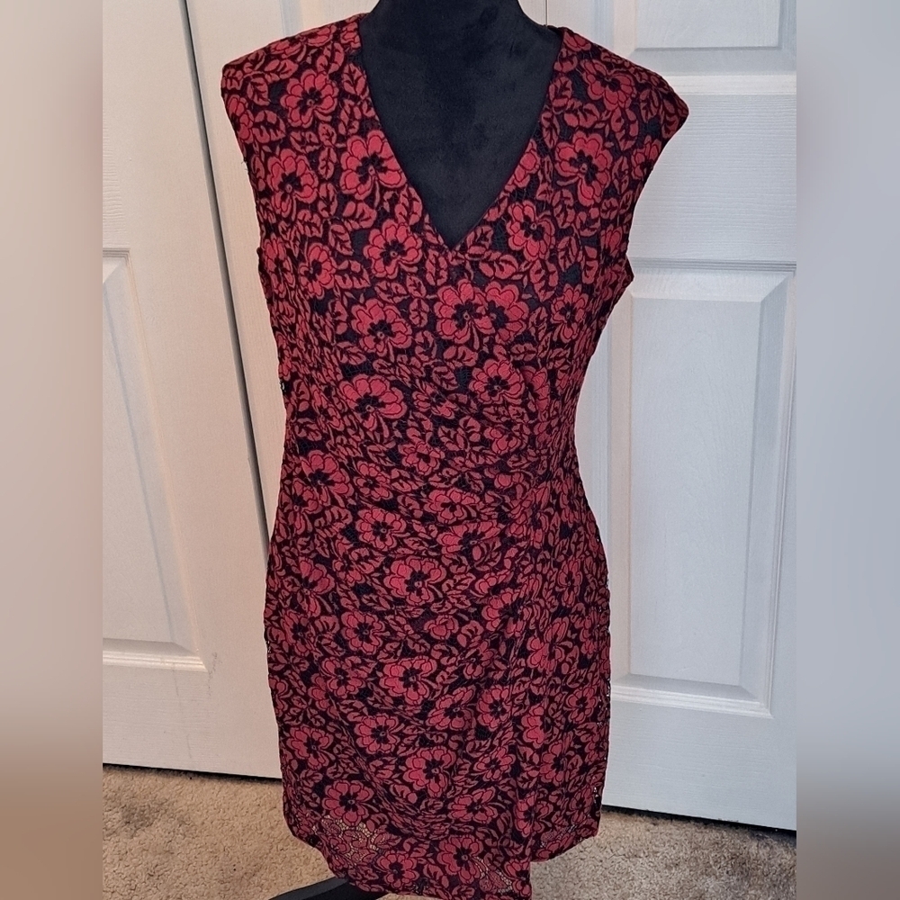 NWT American Living Sleeveless Overlay Ruched Dress Size 12